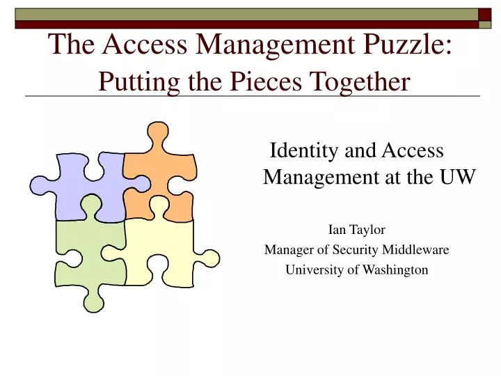 the access management puzzle putting the pieces together