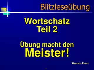 blitzlese bung