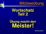 Blitzleseübung - slide 1