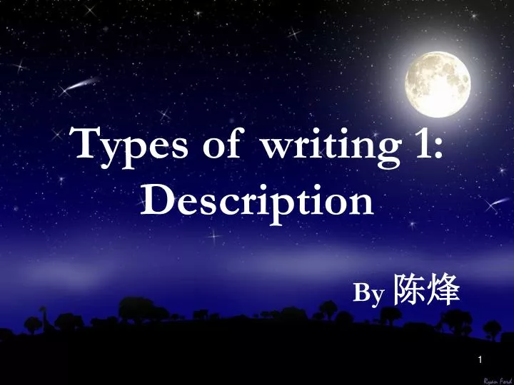 types of writing 1 description