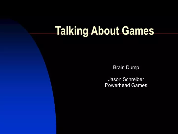 talking about games