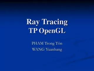 Ray Tracing TP OpenGL