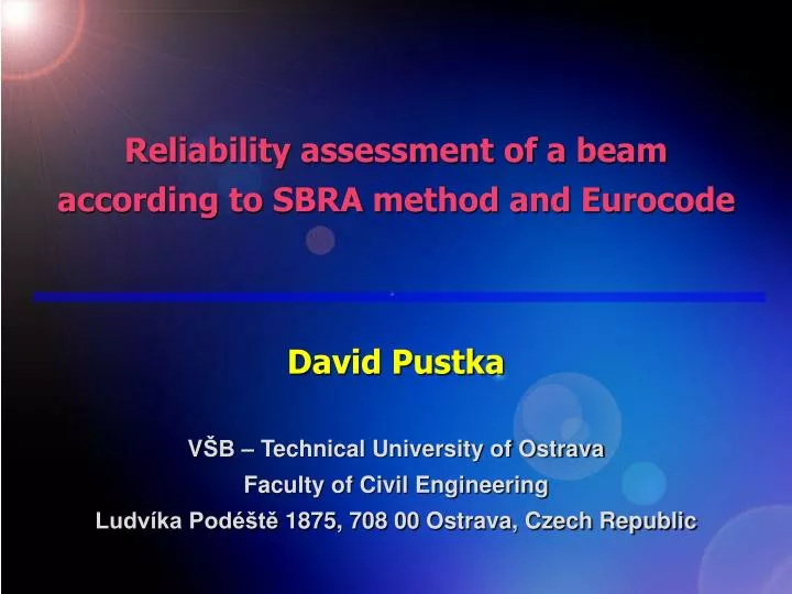 reliability assessment of a beam according to sbra method and eurocode