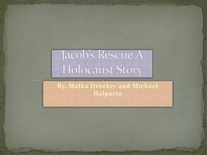 jacob s rescue a holocaust story