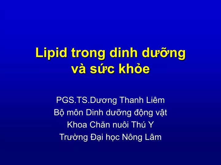 lipid trong dinh d ng v s c kh e