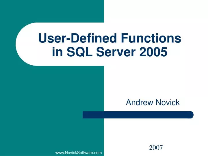 user defined functions in sql server 2005