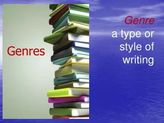 Genre a type or style of writing