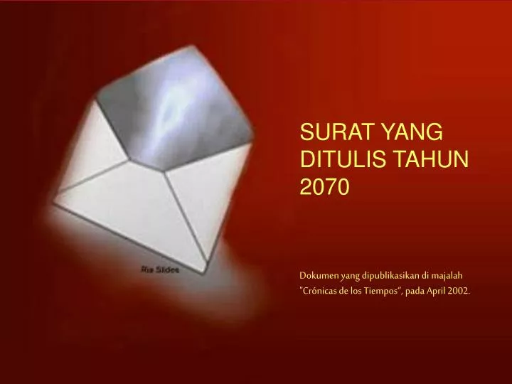 letter written in the year 2070