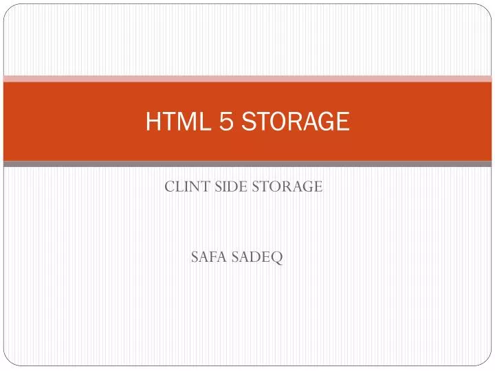 html 5 storage