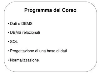 programma del corso