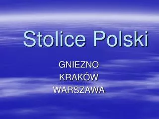 stolice polski