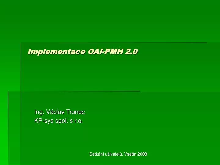 implementace oai pmh 2 0