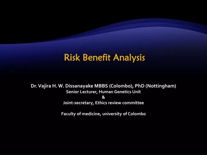 risk benefit analysis