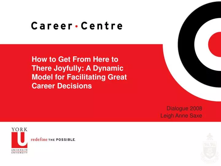 how to get from here to there joyfully a dynamic model for facilitating great career decisions