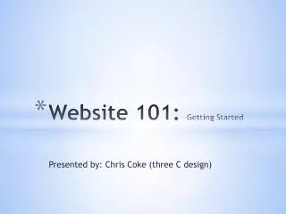 Website 101: Getting Started