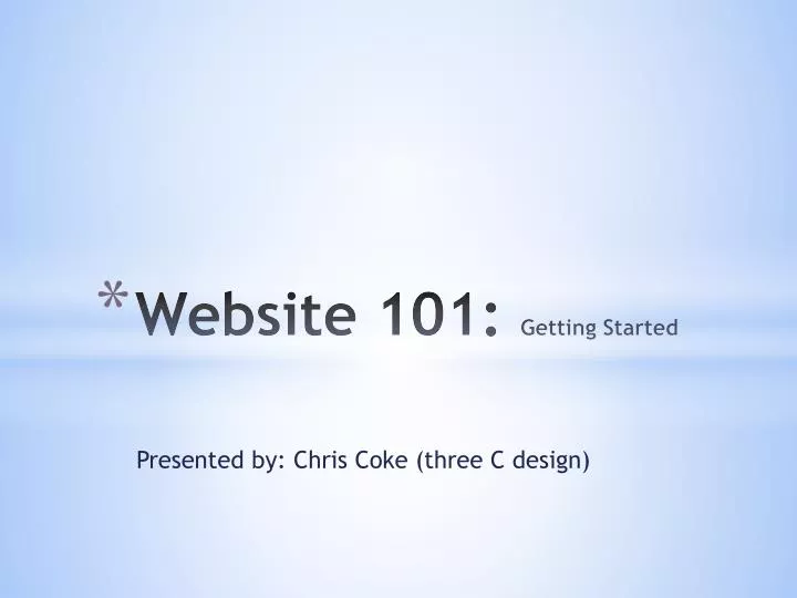 website 101 getting started