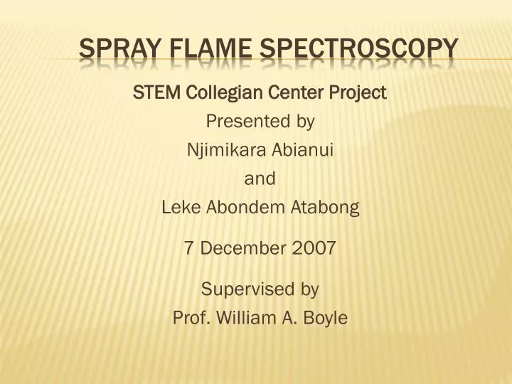 spray flame spectroscopy