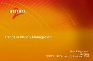 Trends in Identity Management