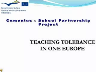 teaching tolerance in one europe