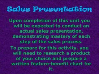 Sales Presentation