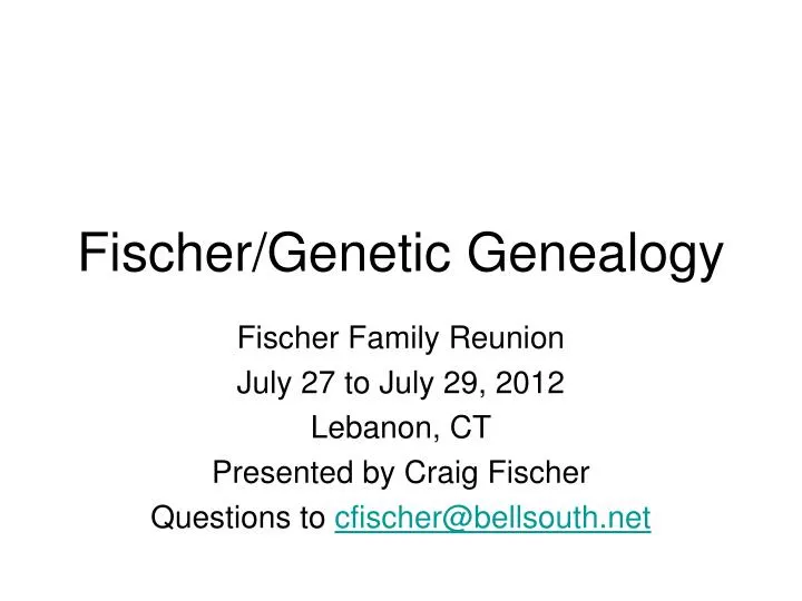 fischer genetic genealogy