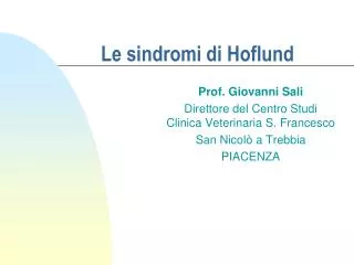 le sindromi di hoflund