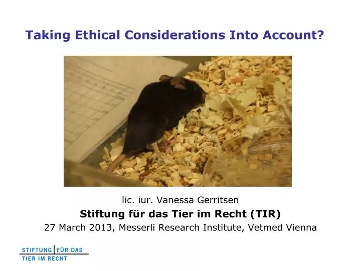 taking ethical considerations into account