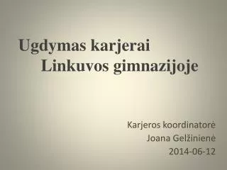 ugdymas karjerai linkuvos gimnazijoje