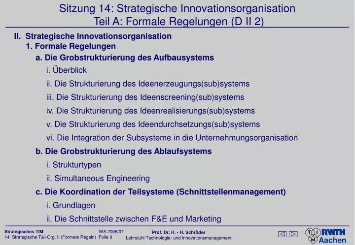 sitzung 14 strategische innovationsorganisation teil a formale regelungen d ii 2