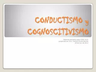 conductismo y cognoscitivismo