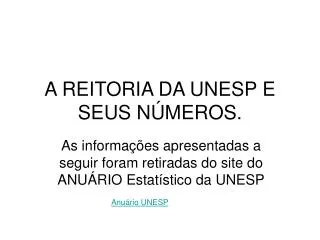a reitoria da unesp e seus n meros