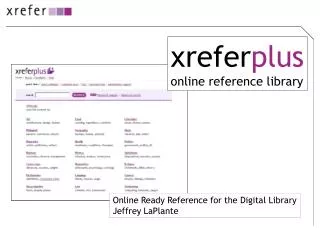 xrefer plus online reference library
