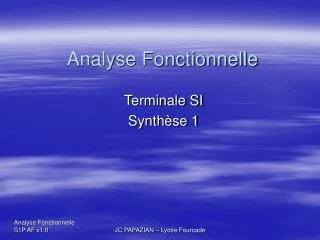 analyse fonctionnelle