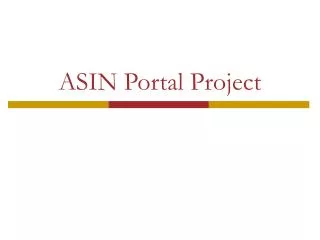 ASIN Portal Project
