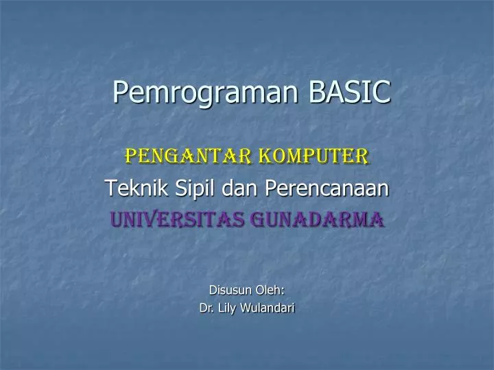 pemrograman basic