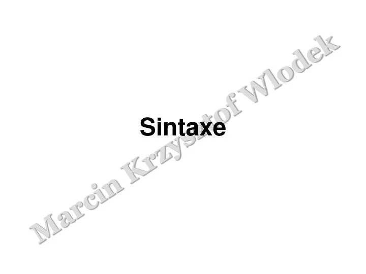 sintaxe