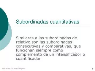 subordinadas cuantitativas