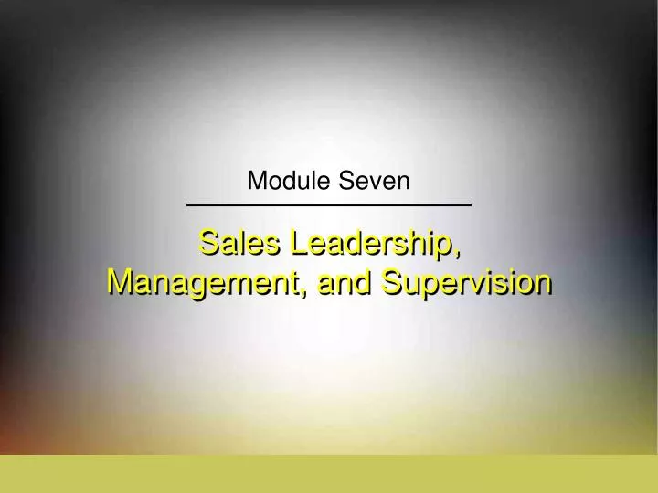 sales leadership management and supervision