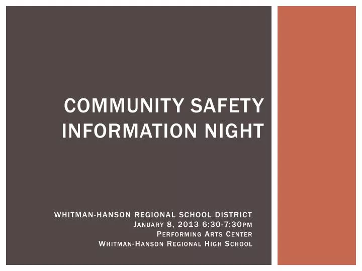 community safety information night