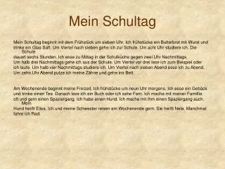 mein schultag