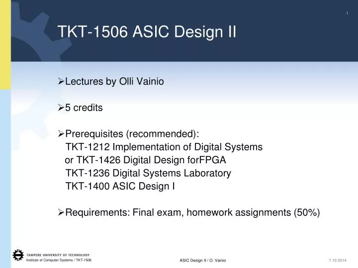 tkt 1506 asic design ii