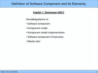 Definition of Software Component and Its Elements.