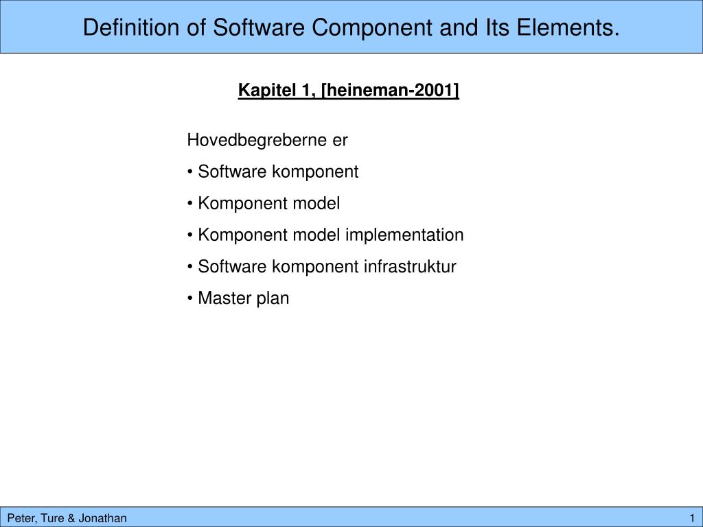 PPT - Definition of Software Component and Its Elements. PowerPoint ...