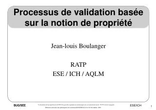 processus de validation bas e sur la notion de propri t
