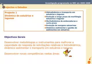 p rojectos e estudos