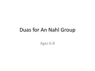 Duas for An Nahl Group