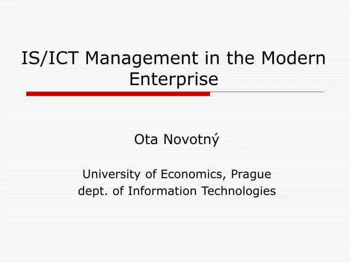 is ict management in the modern enterprise