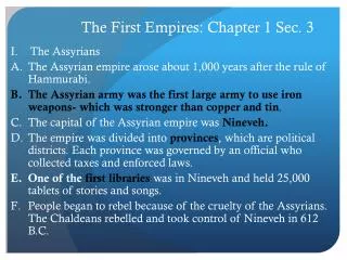 The First Empires: Chapter 1 Sec. 3