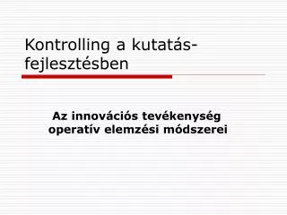 kontrolling a kutat s fejleszt sben