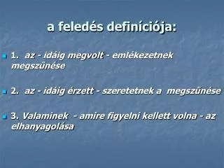 a feled s defin ci ja